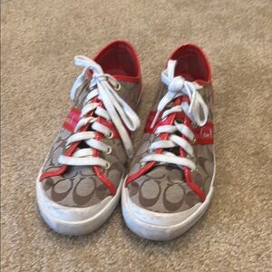 Vintage Coach Sneakers - Red and Brown Coach monogram Size 8